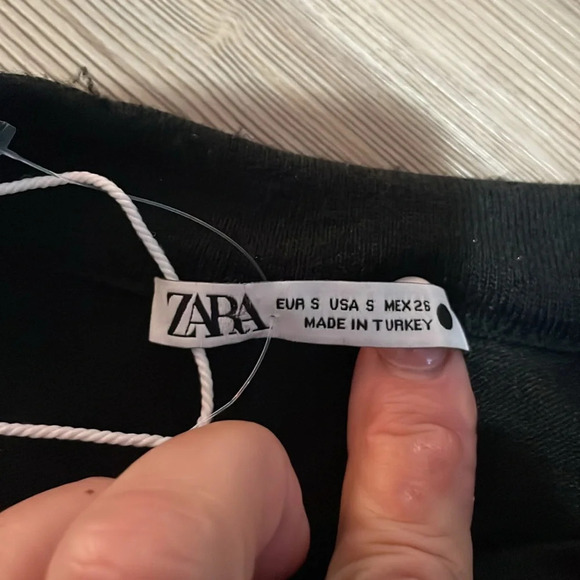 Zara knit midi dress Front cutouts Long sleeved Black Size S NWT Stretchy Sleek - Picture 11 of 12